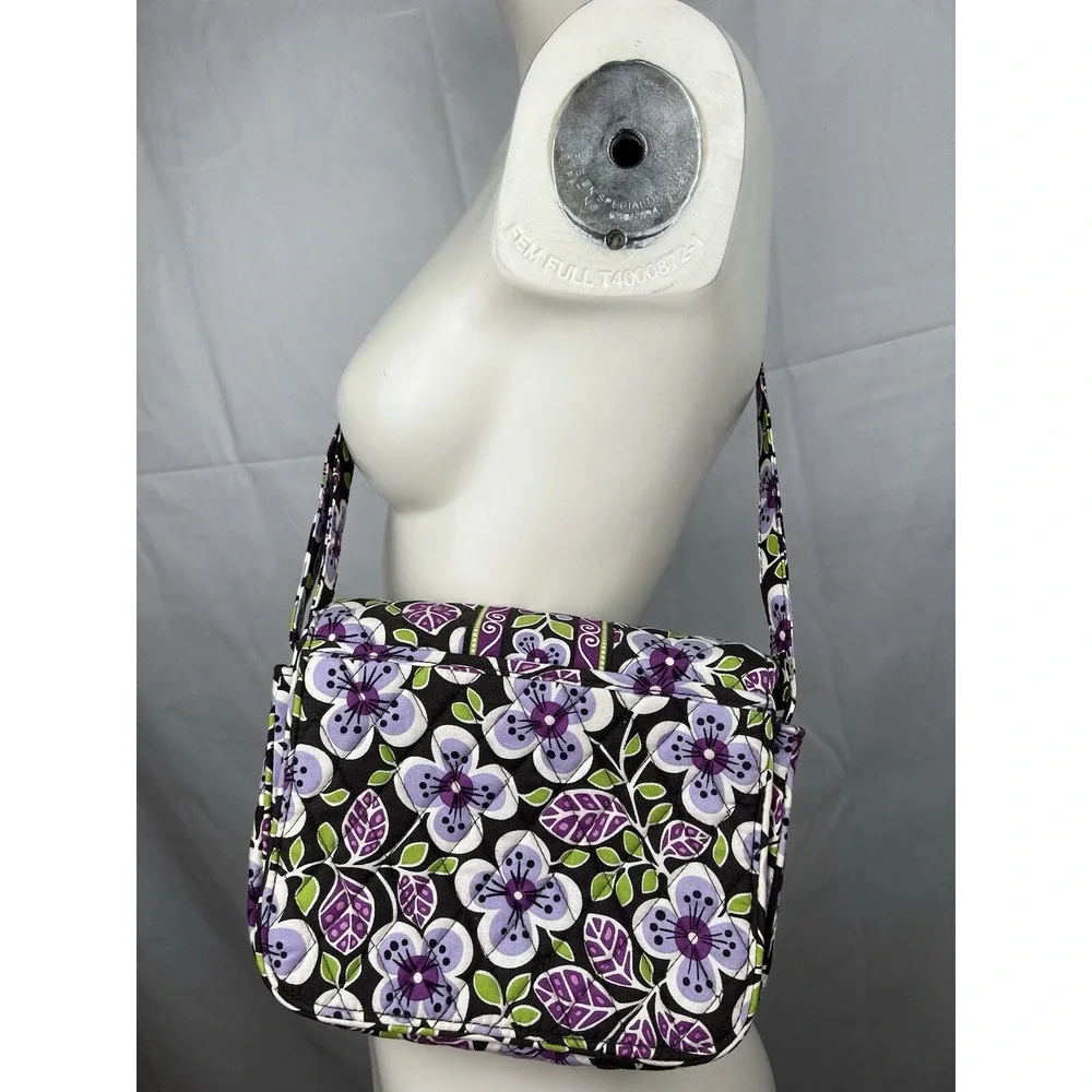 VERA BRADLEY Rachel CROSSBODY Small Size  BAG Purple/Green/Brown FLORAL